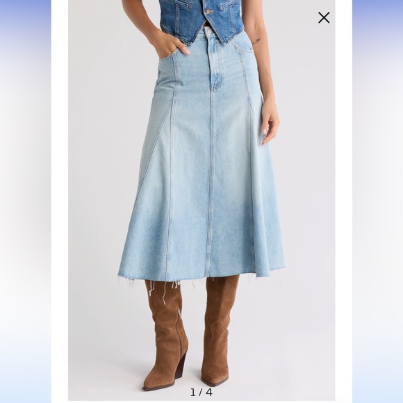 MOTHER Dresses & Skirts - Mother denim The Full Swing Fray skirt NWT size 25 / 0